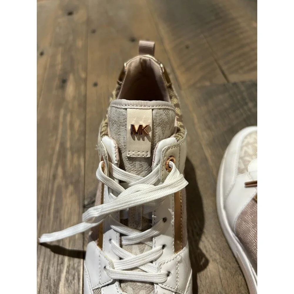 Michael Kors Georgie Trainer Sneakers Women’s Size 7 Leather and Rose Gold Retro